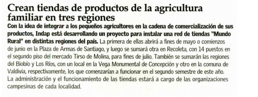 Crean tiendas de productos